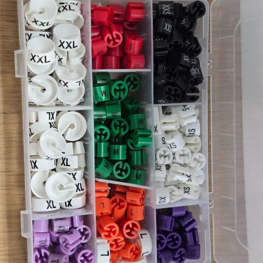 Hanger Sizers: Garment Markers, Clip On, Plastic XXS - 4XL